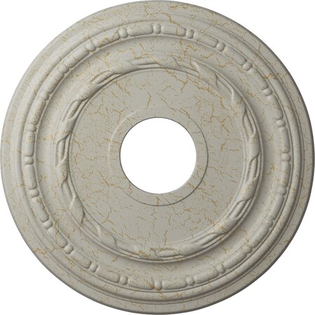 Ekena Millwork Dublin Ceiling Medallion (Canopies up to 8 1/4"), 15 3/8"OD x 3 5/8"ID x 1"P, Pot of Cream Crackle CM15DUPCC
